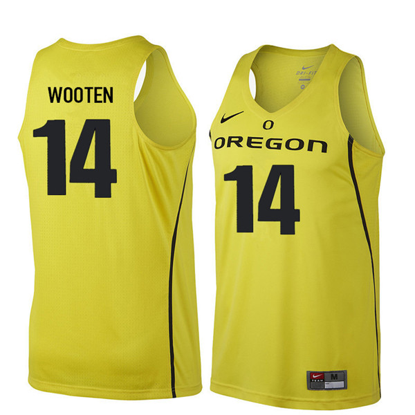 Men #14 Kenny Wooten Oregon Ducks College Basketball Jerseys Sale-Yellow - Click Image to Close